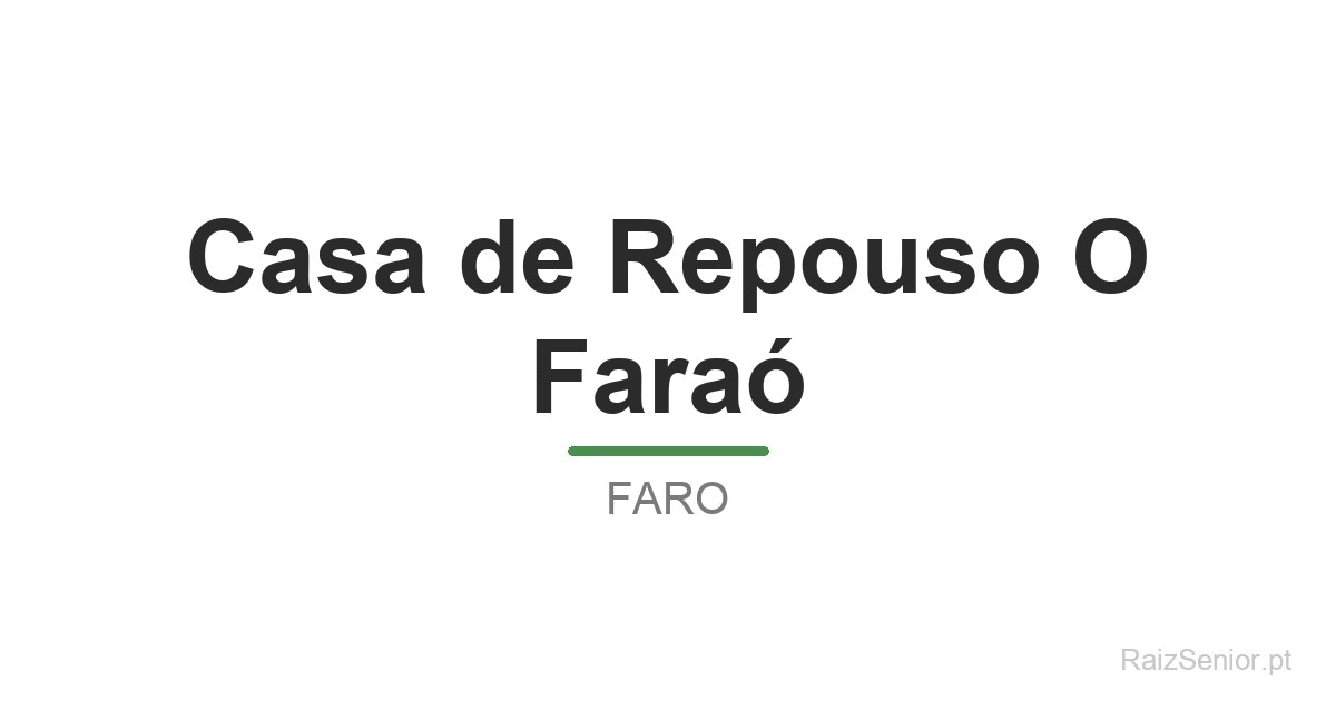Casa de Repouso O Faraó