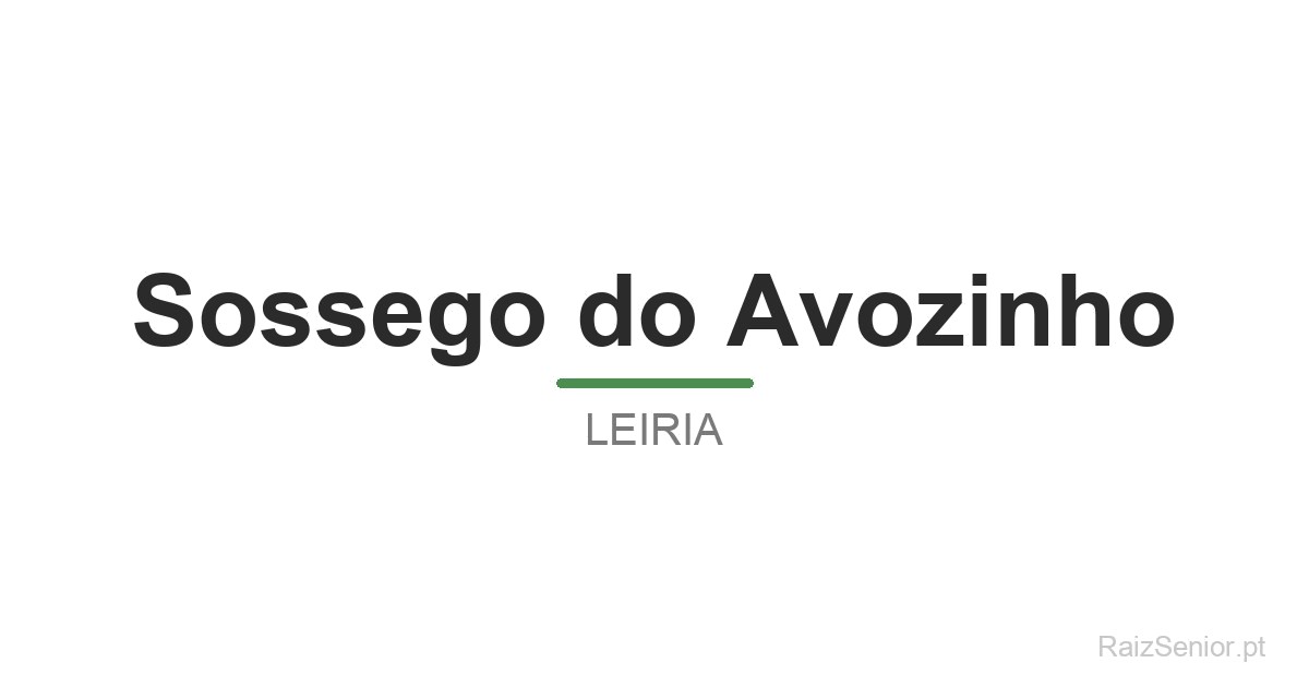 Sossego do Avozinho
