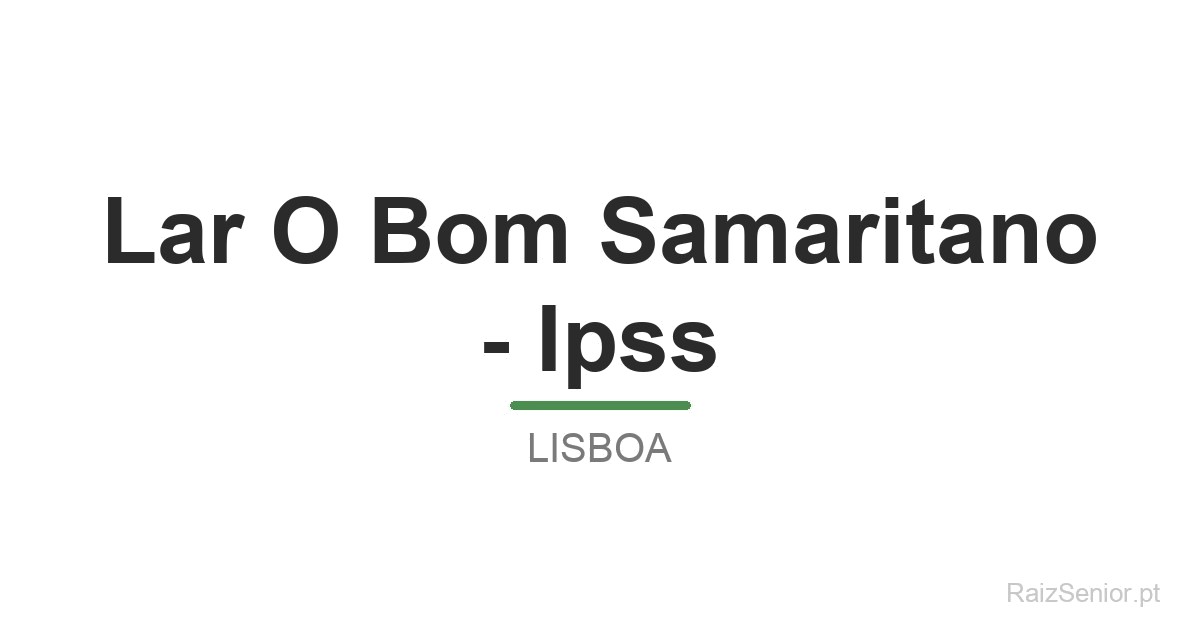 Lar O Bom Samaritano - Ipss