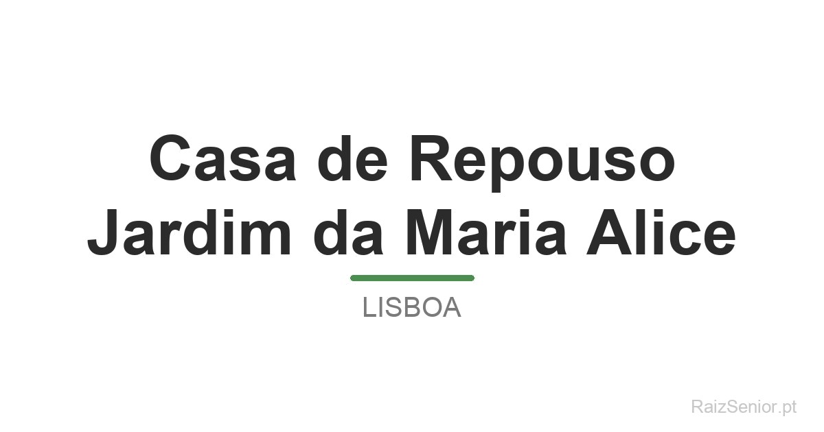 Casa de Repouso Jardim da Maria Alice
