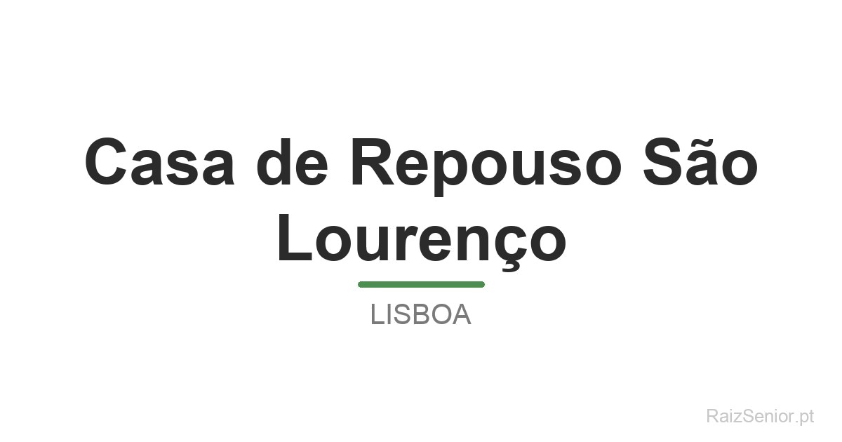 Casa de Repouso São Lourenço