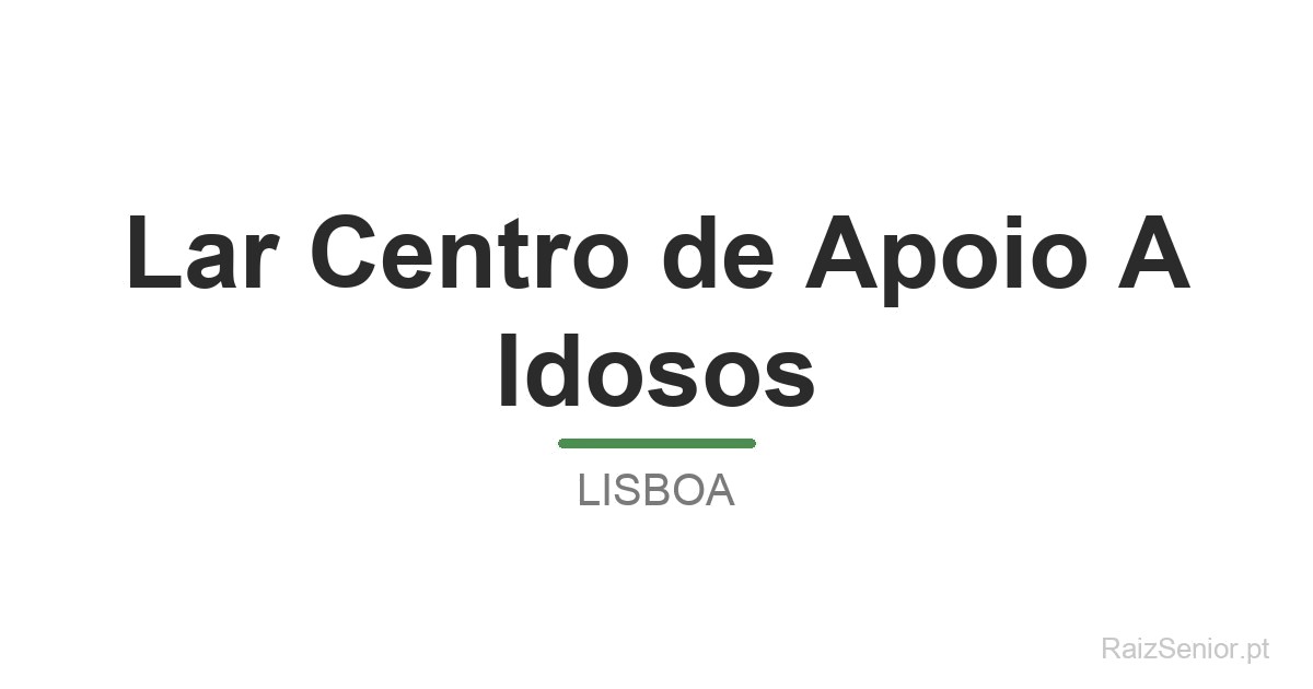 Lar Centro de Apoio A Idosos